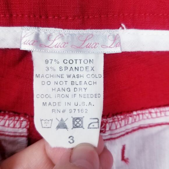 Lux | Red Wide Leg Mid Rise Pants 29 - Picture 8 of 9